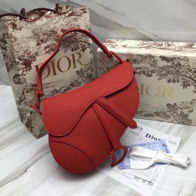 Dior Saddle Bag In Cherry Red Matte Calfskin TDBS25451