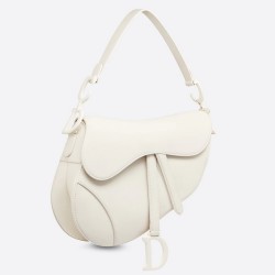 Dior Saddle Bag In White Matte Calfskin TDBS25463