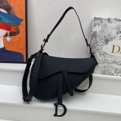 Dior Saddle Bag with Strap in Black Ultramatte Calfskin TDBS25509