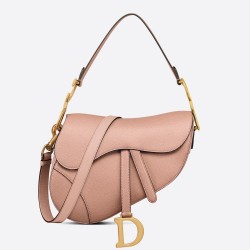 Dior Saddle Bag with Strap in Blush Grained Calfskin TDBS25510