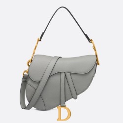 Dior Saddle Bag with Strap in Grey Stone Grained Calfskin TDBS25511