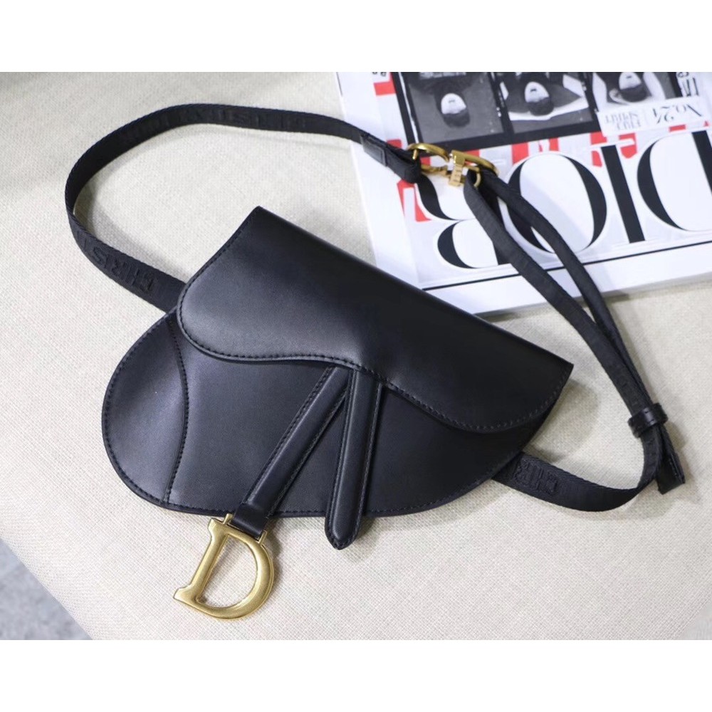 Dior Saddle Belt Bag In Black Smooth Calfskin TDBS2783