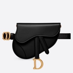 Dior Saddle Belt Bag In Black Smooth Calfskin TDBS2783