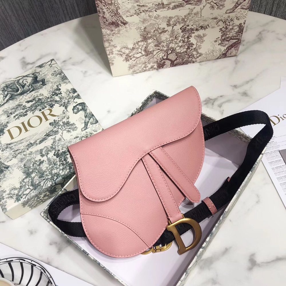 Dior Saddle Belt Bag In Powder Grained Calfskin TDBS2784