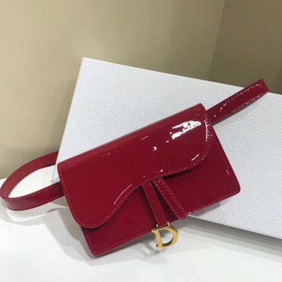 Dior Saddle Belt Bag In Red Patent Leather TDBS2786