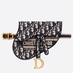 Dior Saddle Pouch Belt Bag In Blue Oblique Canvas TDBS25467