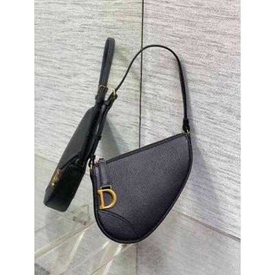 Dior Saddle Rodeo Pouch in Black Goatskin TDBS25468