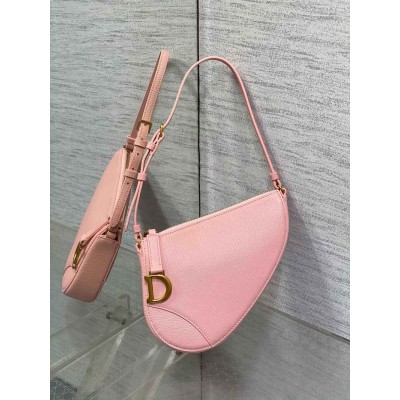 Dior Saddle Rodeo Pouch in Pink Goatskin TDBS25469