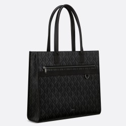 Dior Safari Tote Bag in Black CD Diamond Canvas TDBS25539