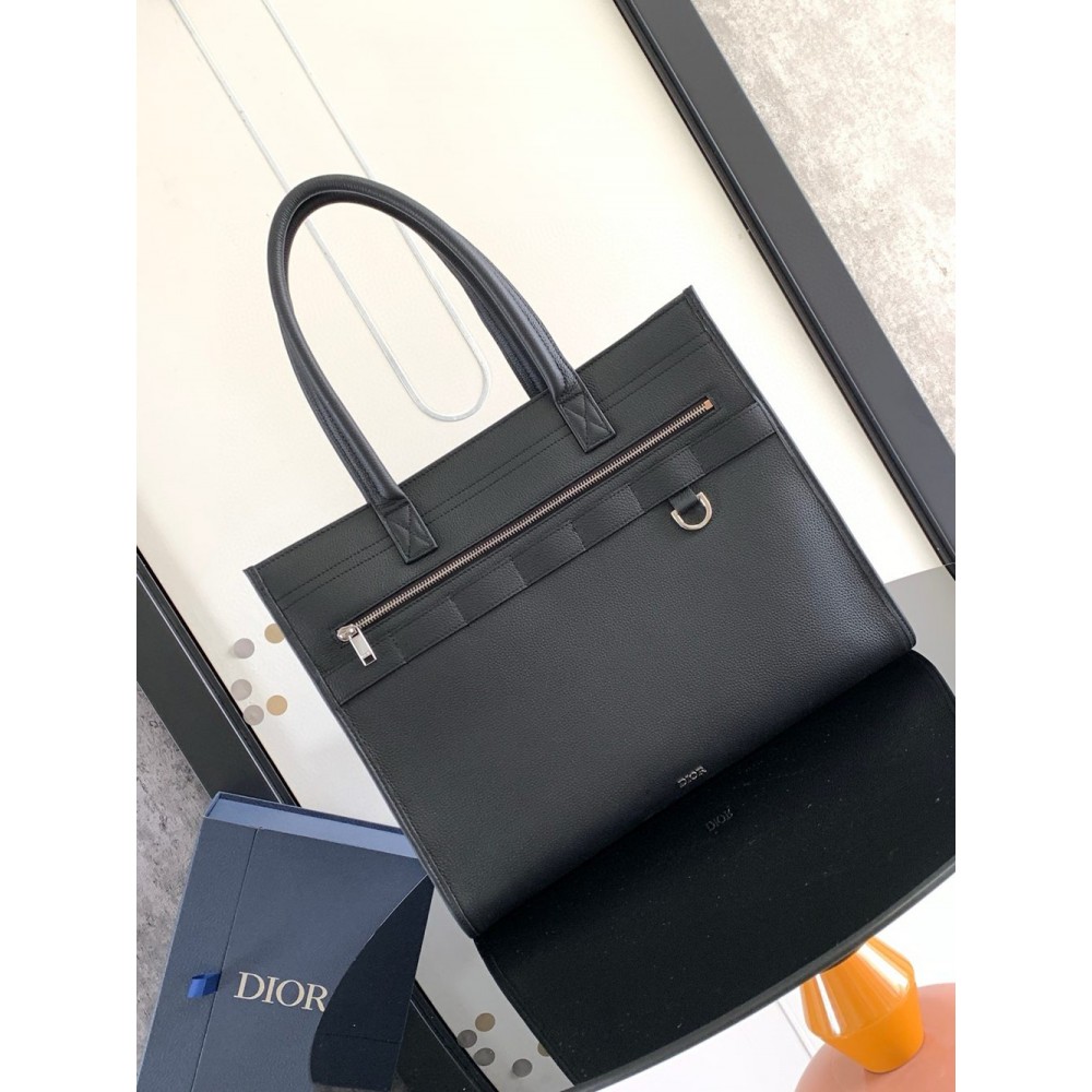 Dior Safari Tote Bag in Black Grained Calfskin TDBS25541