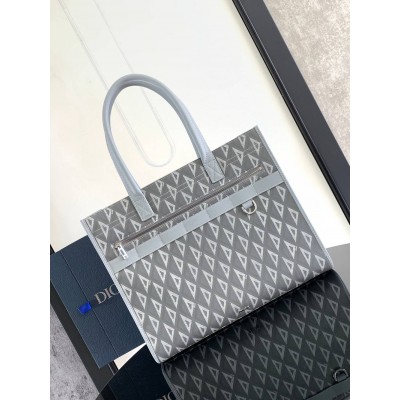 Dior Safari Tote Bag in Grey CD Diamond Canvas TDBS25542