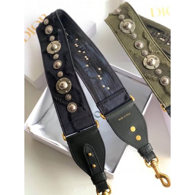 Dior Shoulder Strap In Blue Camouflage Embroidered Canvas TDBS25516