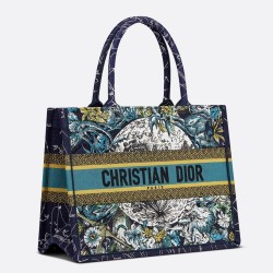 Dior Small Book Tote In Blue Dior Constellation Embroidery TDBS2998