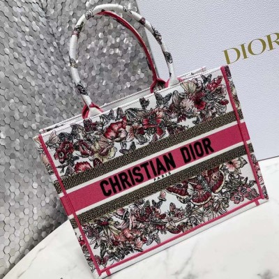 Dior Small Book Tote In Multicolor Butterfly Embroidery TDBS25004