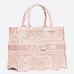 Dior Small Book Tote In Pink Toile De Jouy Canvas TDBS25008