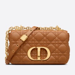 Dior Small Caro Bag In Brown Cannage Calfskin TDBS25031