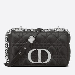 Dior Small Caro Bag In Noir Cannage Calfskin TDBS25034