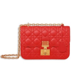 Dior Small Dioraddict Flap Bag In Cherry Lambskin TDBS25082