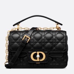 Dior Small Jolie Top Handle Bag in Black Cannage Calfskin TDBS25531