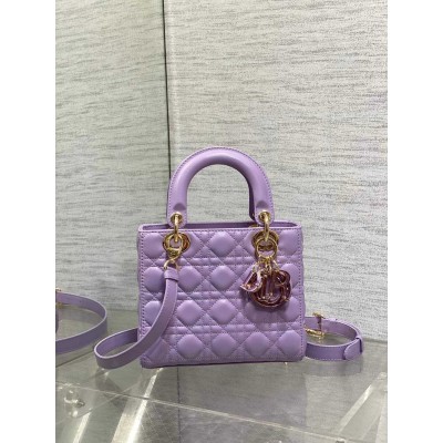 Dior Small Lady Dior Bag in Lilas Lambskin with Resin Charms TDBS25178