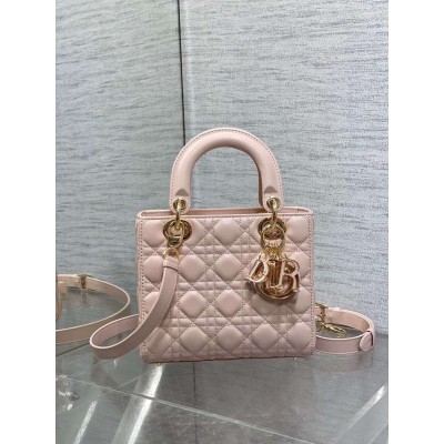 Dior Small Lady Dior Bag in Pink Lambskin with Resin Charms TDBS25179