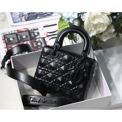 Dior Small Lady Dior My ABCDior Bag In Black Diamon Calfskin TDBS25317