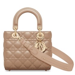 Dior Small Lady Dior My ABCDior Bag In Hazelnut Lambskin TDBS25319