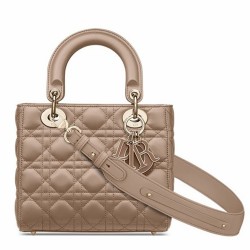 Dior Small Lady Dior My ABCDior Bag In Warm Taupe Cannage Lambskin TDBS25327