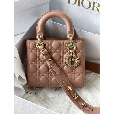 Dior Small Lady Dior My ABCDior Bag in Blush Lambskin TDBS25318