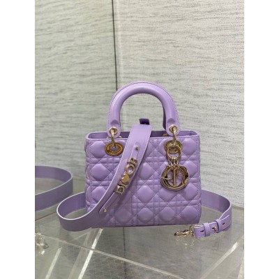 Dior Small Lady Dior My ABCDior Bag in Lilas Lambskin TDBS25320