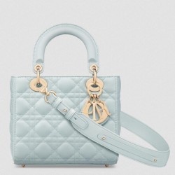 Dior Small Lady Dior My ABCDior Bag in Placid Blue Lambskin TDBS25322