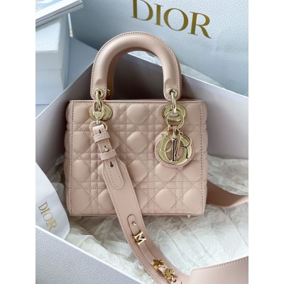 Dior Small Lady Dior My ABCDior Bag in Powder Pink Lambskin TDBS25323