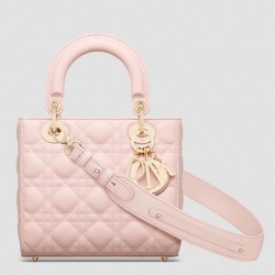 Dior Small Lady Dior My ABCDior Bag in Powder Pink Lambskin TDBS25323