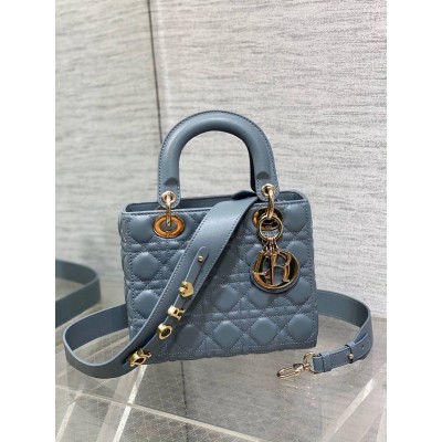 Dior Small Lady Dior My ABCDior Bag in Sky Blue Lambskin TDBS25326