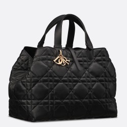 Dior Toujours Large Bag in Black Macrocannage Calfskin TDBS25544