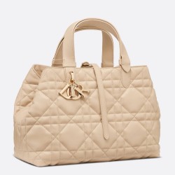 Dior Toujours Medium Bag in Beige Macrocannage Calfskin TDBS25545