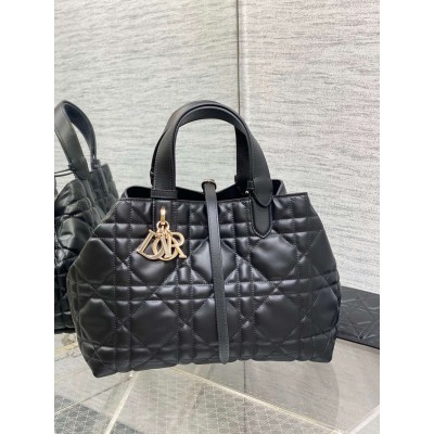 Dior Toujours Medium Bag in Black Macrocannage Calfskin TDBS25547