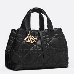 Dior Toujours Medium Bag in Black Macrocannage Calfskin TDBS25547