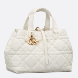 Dior Toujours Medium Bag in White Macrocannage Calfskin TDBS25548