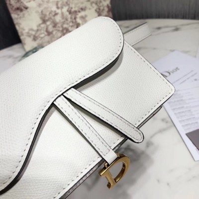 Dior White Calfskin Saddle Belt Bag TDBS2787