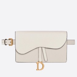 Dior White Calfskin Saddle Belt Bag TDBS2787