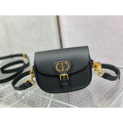 Dior Bobby Small Bag In Black Grained Calfskin