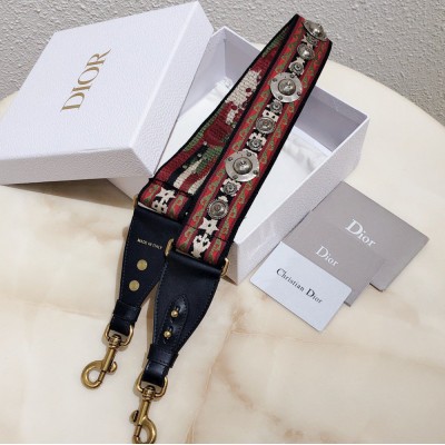 Dior Shoulder Strap in Bohemian-inspired Canvas with Medallions