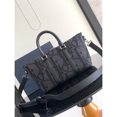 Dior Weekender 25 Bag in Black Maxi Dior Oblique Jacquard