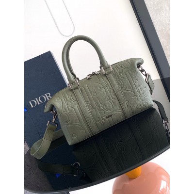 Dior Weekender 25 Bag in Khaki Dior Gravity Leather