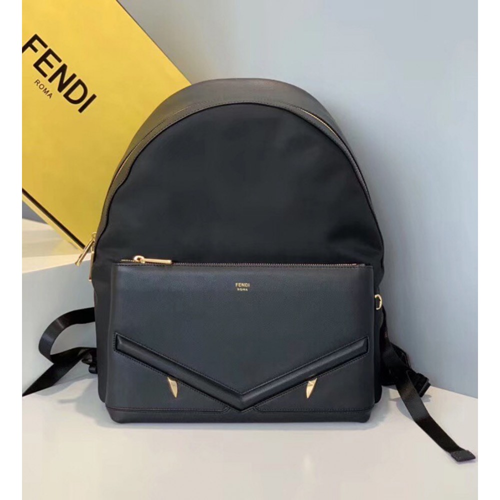 Fendi Bag Bugs Eyes Nylon And Leather Backpack TDBS25577