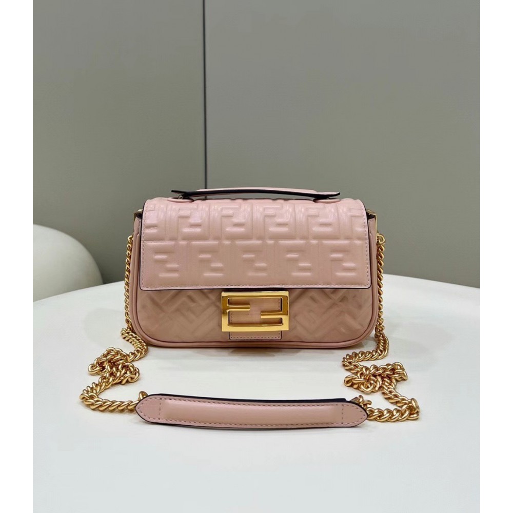 Fendi Baguette Chain Midi Bag In Powder Nappa Leather TDBS25600