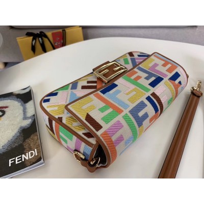 Fendi Baguette Medium Bag In Multicolour Canvas TDBS25612