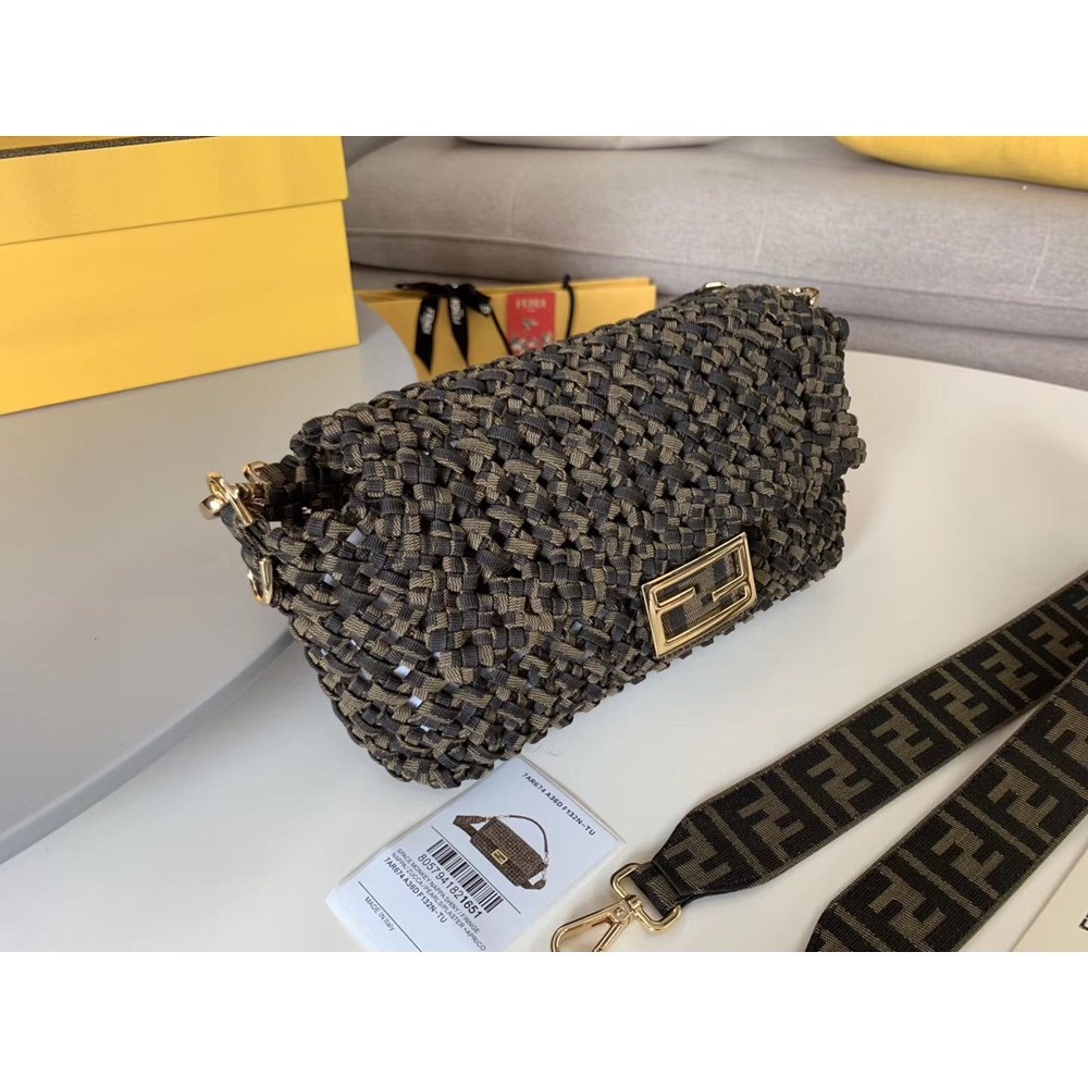 Fendi Baguette Medium Bag In Woven Strips TDBS25615