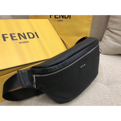 Fendi Belt Bag In Black Romano Leather TDBS25648